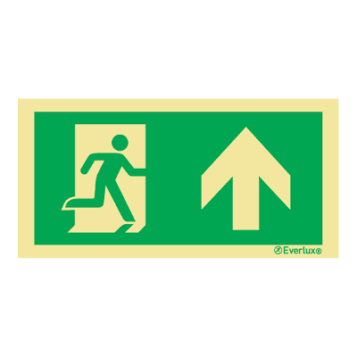 Everlux Photoluminescent Sign - Emergency Exit Straight Ahead