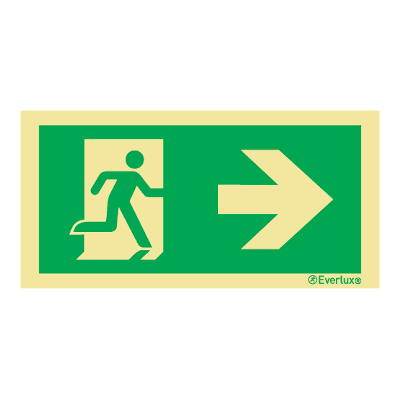 Everlux Photoluminescent Sign - Emergency Exit To The Right